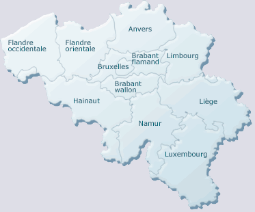 Carte Belgique par province